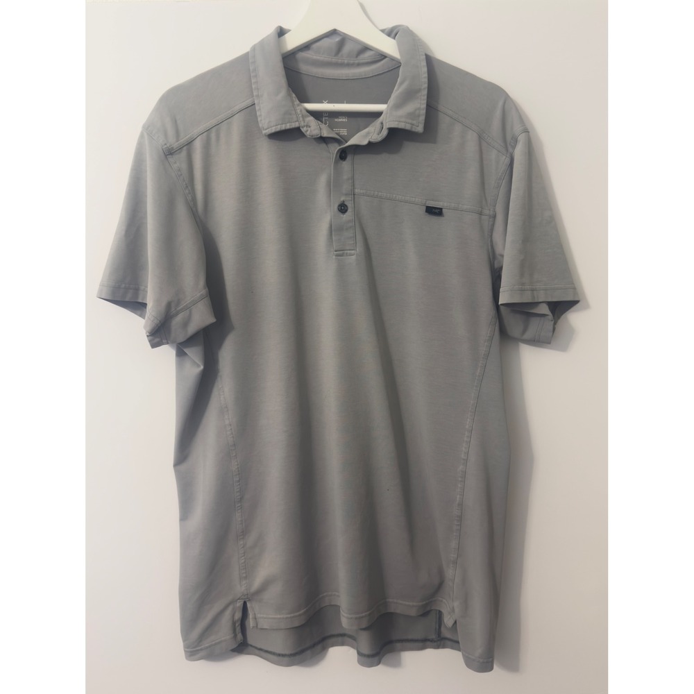 Arcteryx Captive Polo Shirt Mens Large Gray Short Sleeve DryTech Stretch
